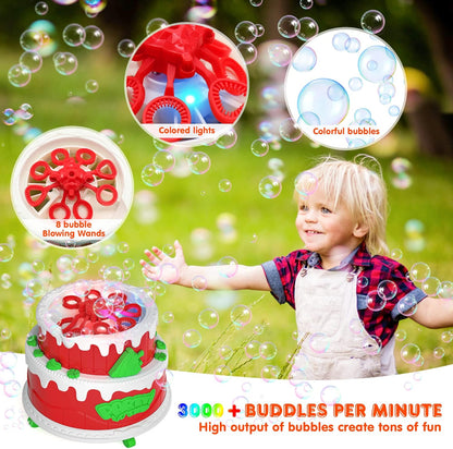 AVIALOGIC Seifenblasenmaschine für Kinder im Innen- und Außenbereich, automatisches Seifenblasen-Maker-Gebläse, Spielzeug für Kleinkinder, Jungen, Mädchen, Babys, Geburtstagsgeschenke, Hochzeitsfeier, mit zwei Flaschen