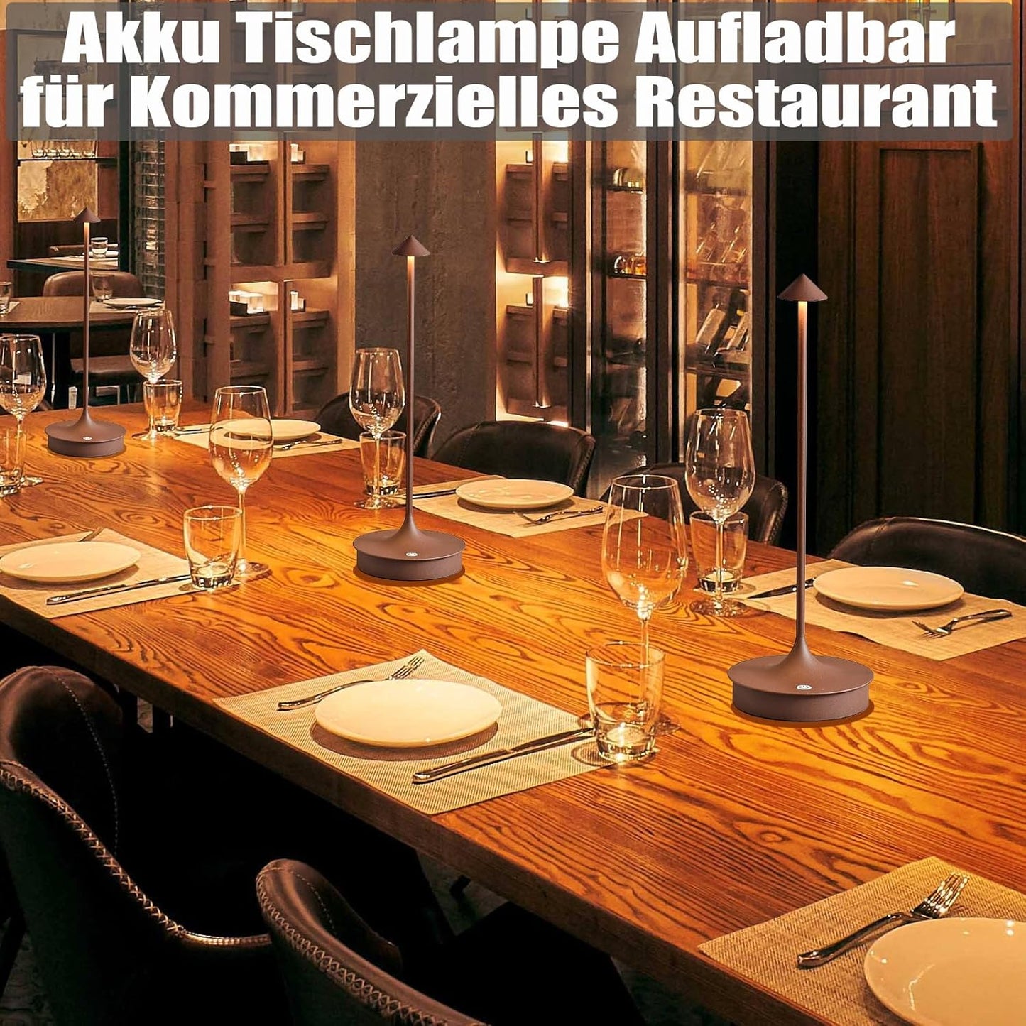 Leomix Tischlampe Kabellos, LED Tischlampe Kabellos Akku Tischlampe Wiederaufladbar 4000mAh Tischlampe Touch Dimmbar Outdoor Tischlampe IP54 Étanche pour Restaurant/Bar/Jardin/Balcon/Esstisch [Classe énergétique G]