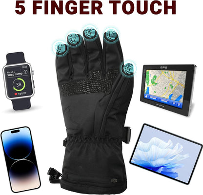 Himiway Beheizte Handschuhe M/L/XL für Herren & Damen Heizhandschuhe 7.4V 3200mAh Elektrisch beheizte Handschuhe bis zu 6h wasserdichte & Winddichte & Wiederaufladbare Heizhandschuhe gegen Stürze