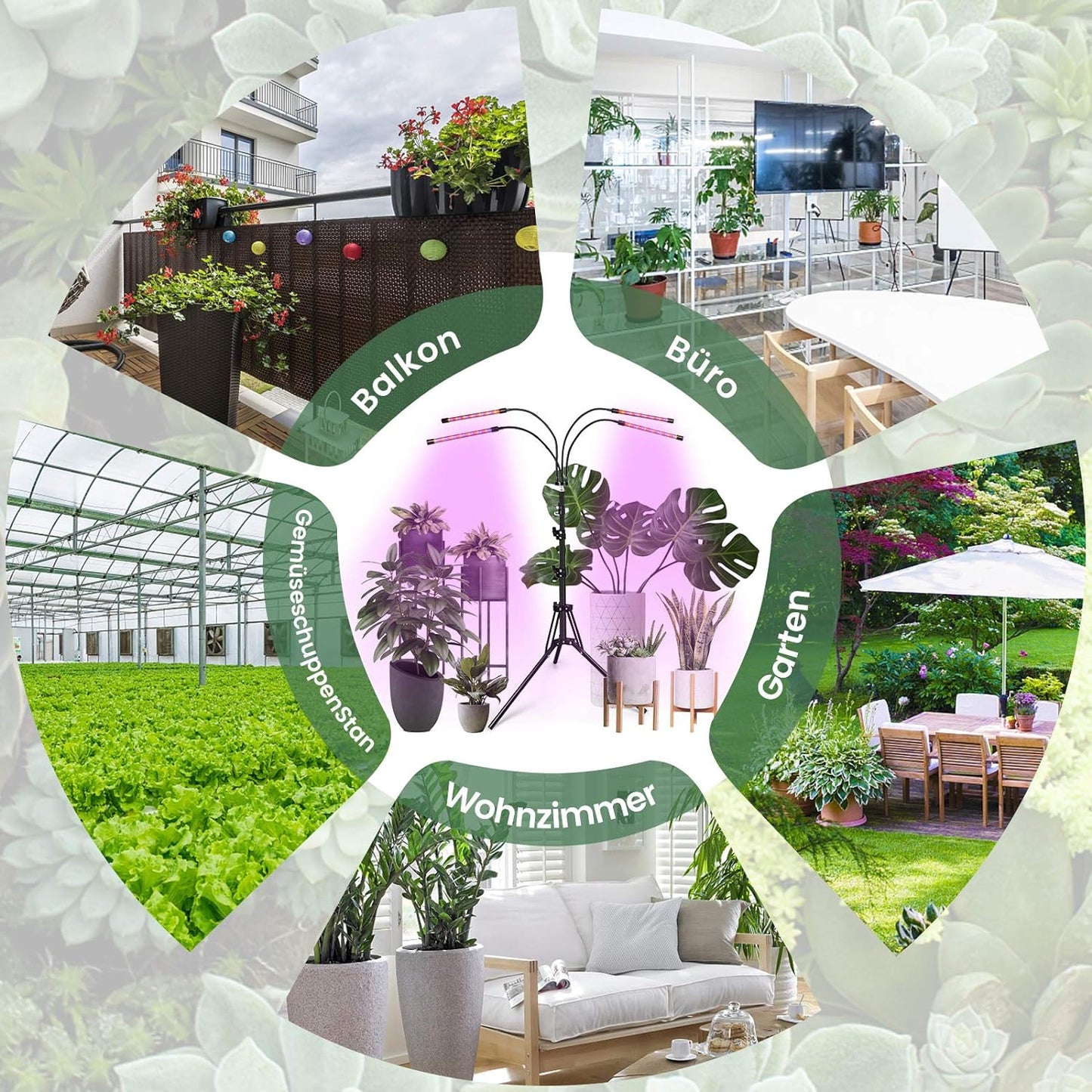 ONEVEZ-Pflanzenlampe LED-Pflanzenlicht Wachstumslampe-Vollspektrum Pflanzenleuchte-Grow Lampe-Zimmerpflanzen - 40W mit 80 LEDs, mit 3 Arten von Modus, 6 Arten von Helligkeit mit Zeitschaltuhr