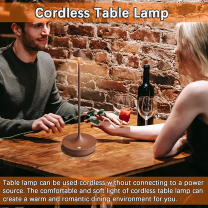Leomix Tischlampe Kabellos, LED Tischlampe Kabellos Akku Tischlampe Wiederaufladbar 4000mAh Tischlampe Touch Dimmbar Outdoor Tischlampe IP54 Étanche pour Restaurant/Bar/Jardin/Balcon/Esstisch [Classe énergétique G]