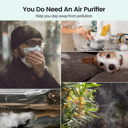 Afloia Luftreiniger für Zuhause Schlafzimmer, Ture Filtres haute efficacité, 360°