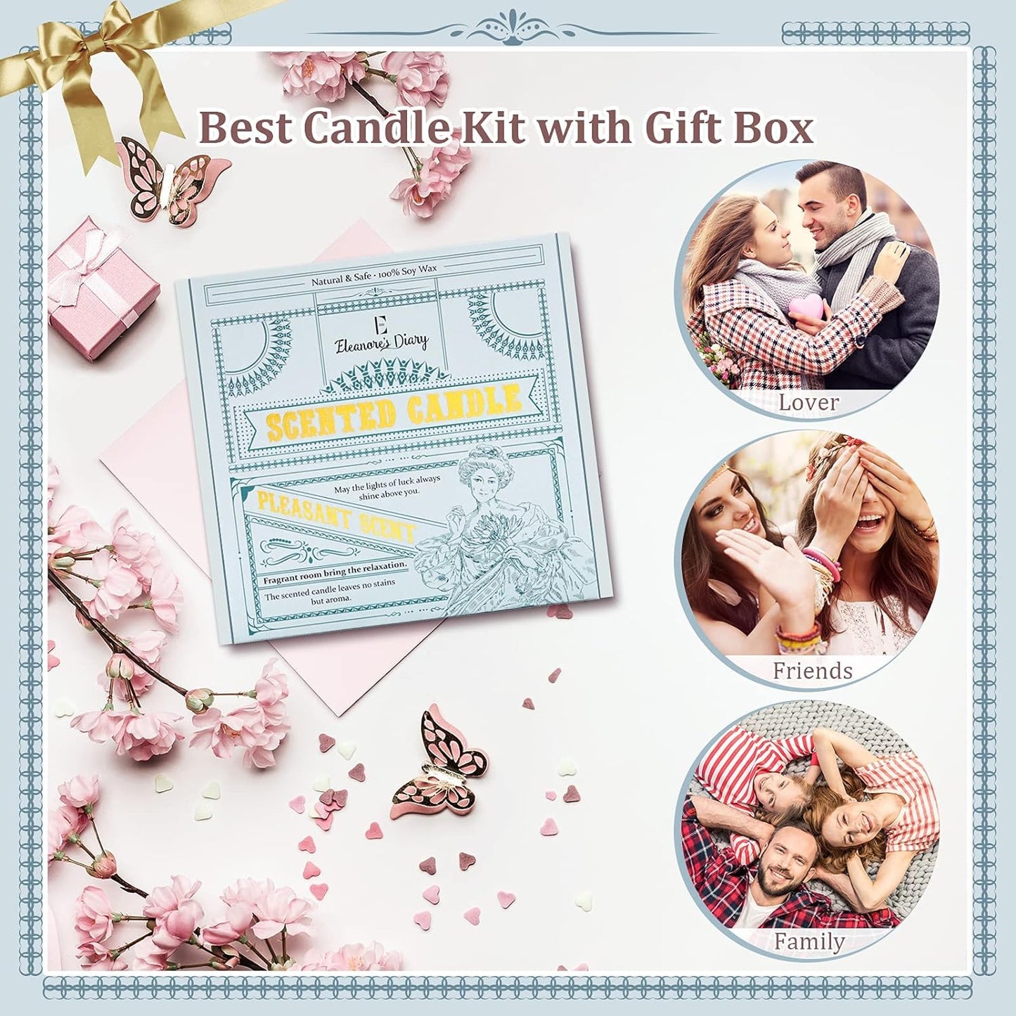 Eleanore's Diary Duftkerzen Set Geschenkset,, Natürliches Sojawachs Handgemachte (4 in pack)