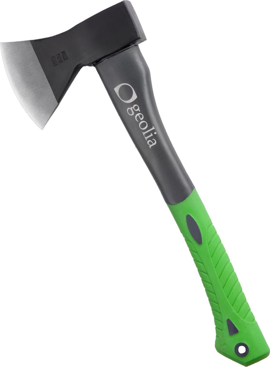 GEOLIA - Axt - Axt - Stahl - Fiberglasstiel - 0,8 kg mit einem Stahlkopf von 0,6 kg - Äxte - Handbeil - kleine Axt - Spaltaxt - Spaltaxt