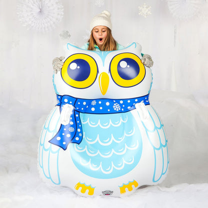 BigMouth Inc. Aufblasbarer Schneeeulen-Schneeschlauch mit leicht zu greifenden Griffen aus strapazierfähigem Vinyl mit verschweißten Nähten | Über 4 Fuß lang | Ein tolles Geschenk | 121 cm x 99 cm x 35 cm