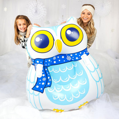BigMouth Inc. Aufblasbarer Schneeeulen-Schneeschlauch mit leicht zu greifenden Griffen aus strapazierfähigem Vinyl mit verschweißten Nähten | Über 4 Fuß lang | Ein tolles Geschenk | 121 cm x 99 cm x 35 cm
