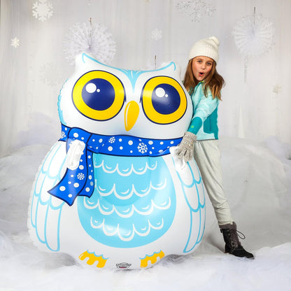 BigMouth Inc. Aufblasbarer Schneeeulen-Schneeschlauch mit leicht zu greifenden Griffen aus strapazierfähigem Vinyl mit verschweißten Nähten | Über 4 Fuß lang | Ein tolles Geschenk | 121 cm x 99 cm x 35 cm