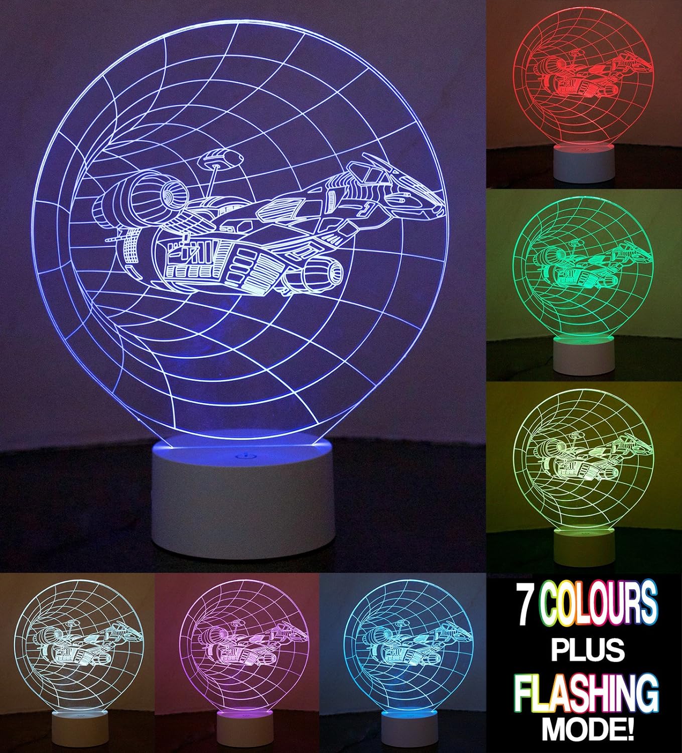 Spaceship lamp 3D, Optische Täuschung 3D-Raumschiff-Lampe