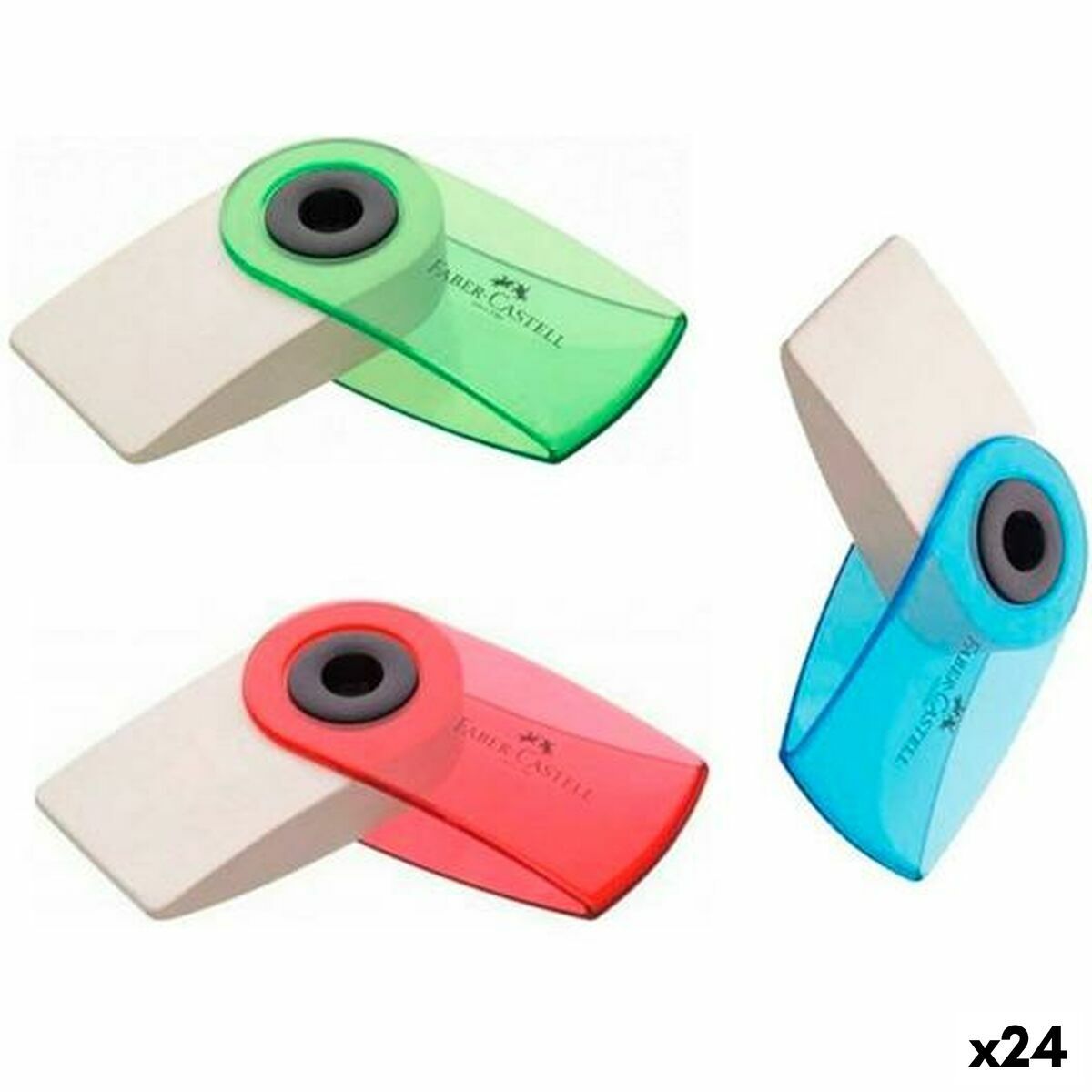 Radiergummi Faber-Castell Sleeve Mini Hülle Bunt 24 pièces