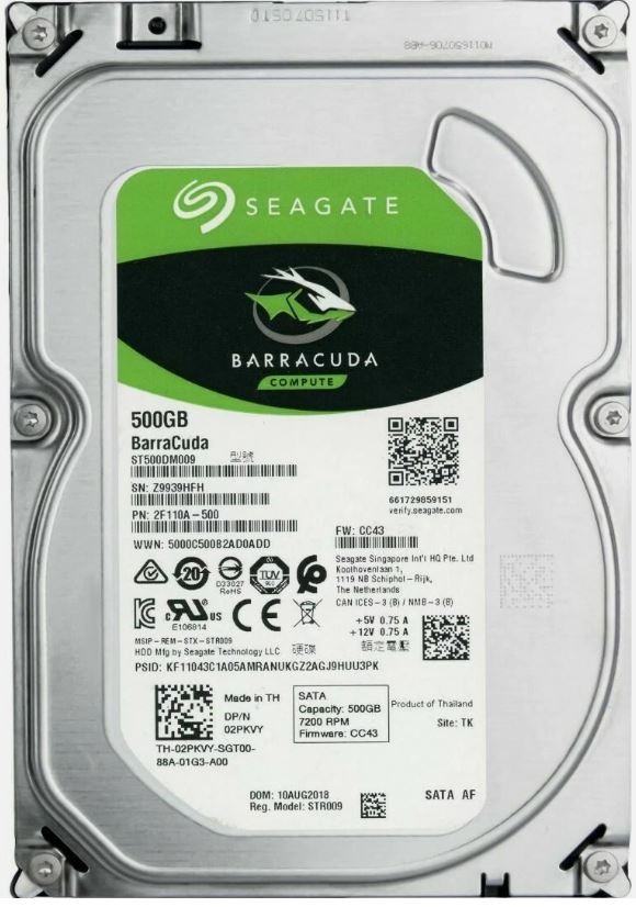 FESTPLATTE SEAGATE BARRACUDA 500GB 7200U/min 32MB SATA III ST500DM009 3.5'' Zoll