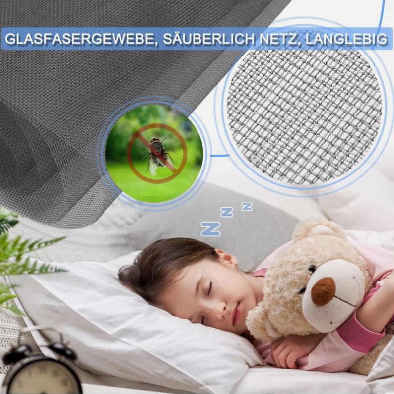 Fliegengitter Fenster Magnet,Selbstklebendes Fliegengitter für Fenster 150x180