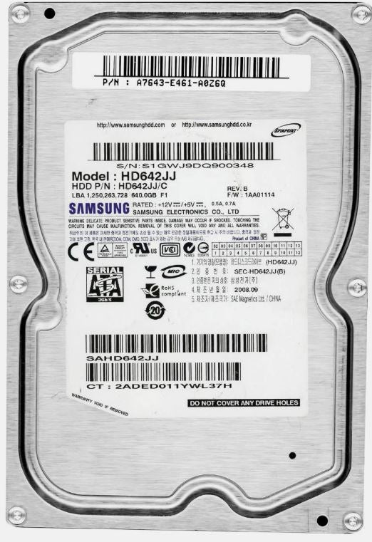 Samsung HD642JJ 640GB SATA HDD