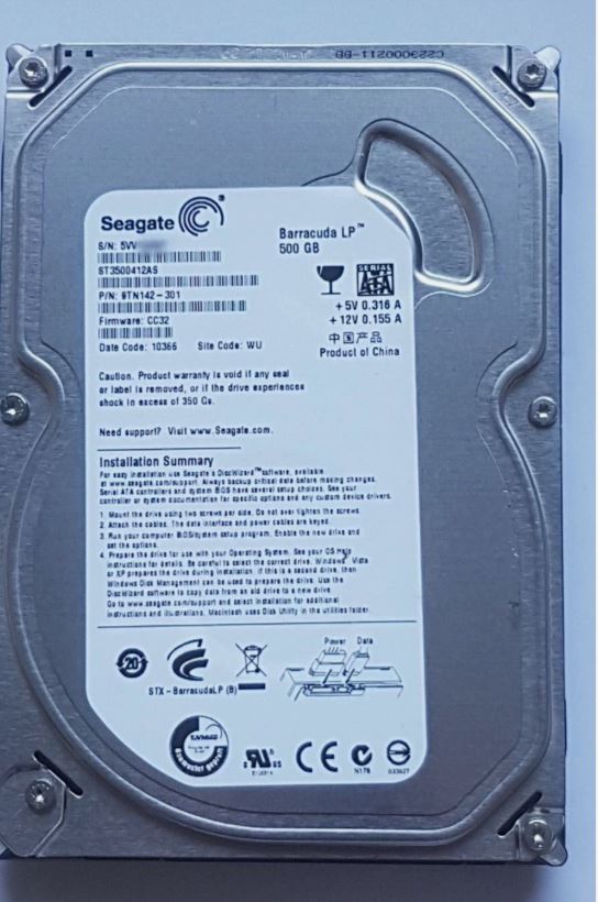 500 GB SATA Seagate Barracuda LP ST3500412AS 5900rpm 16MB HDD 3,5" Festplatte