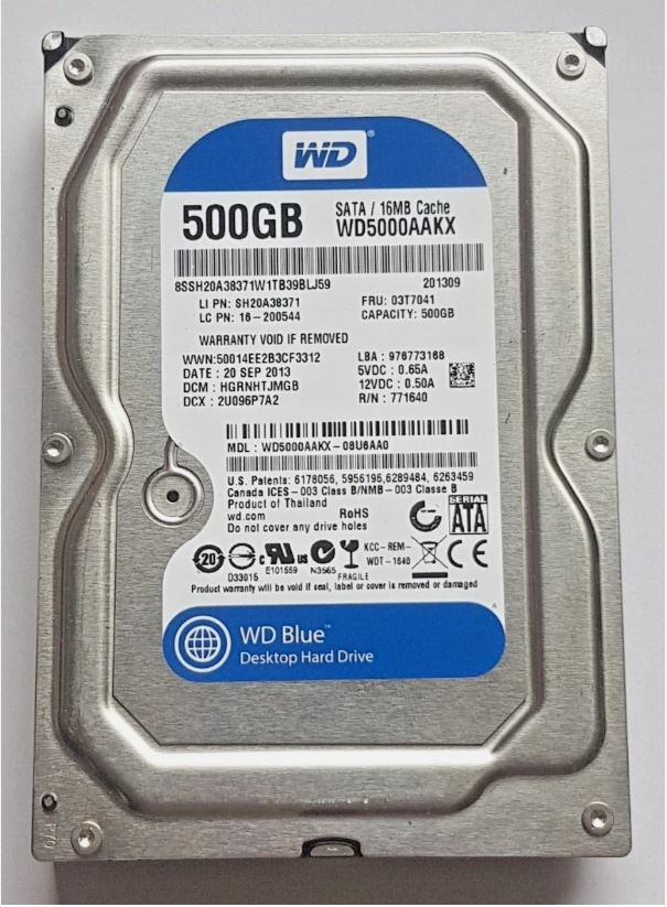 500 GB SATA Western Digital WD5000AAKX-08U6AA0 7200rpm 16MB HDD 3.5" Festplatte
