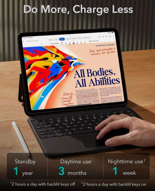 Étui ESR pour iPad Pro 13 pouces (M4, 2024) avec support magnétique noir