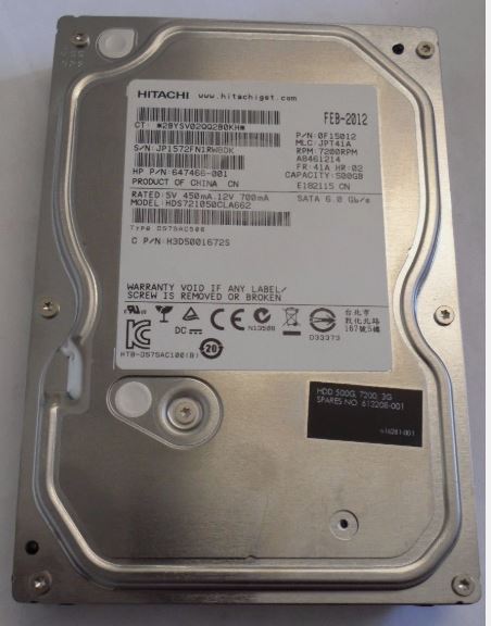Hitachi 500GB SATA 6.0/s HDD