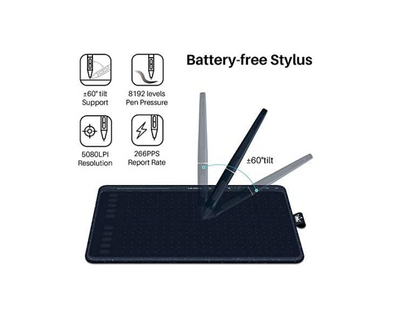 Tablette PC Huion HS611 Bleue 5080 pixels par pouce 258,4 x 161,5 mm USB bleu