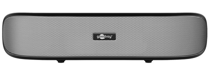 Goobay 95041 Enceinte stéréo 6 W pour TV, PC, Mac et ordinateur portable, barre de son USB 2 x 3 W, système audio avec amplificateur numérique et membrane de caisson de basses, noir