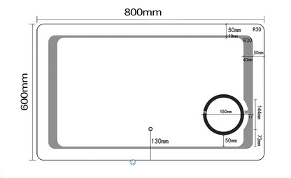 SONNI Badezimmer LED Spiegel Badspiegel mit Beleuchtung Kosmetikspiegel Touchschalter 80x60cm GTBM009