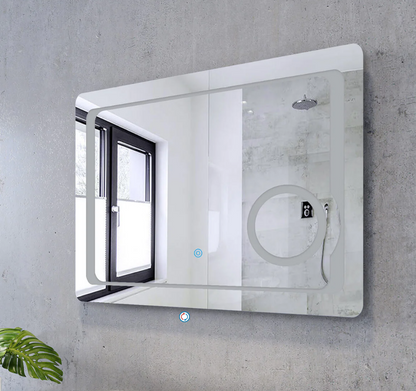 SONNI Badezimmer LED Spiegel Badspiegel mit Beleuchtung Kosmetikspiegel Touchschalter 80x60cm GTBM009