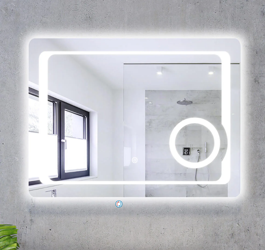 SONNI Badezimmer LED Spiegel Badspiegel mit Beleuchtung Kosmetikspiegel Touchschalter 80x60cm GTBM009