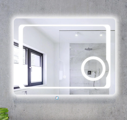 SONNI Badezimmer LED Spiegel Badspiegel mit Beleuchtung Kosmetikspiegel Touchschalter 80x60cm GTBM009