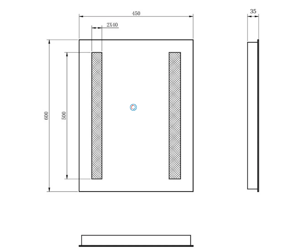 SONNI Badezimmer LED Spiegel Badspiegel mit Beleuchtung Wandschalter 45x60cm GTBM003B