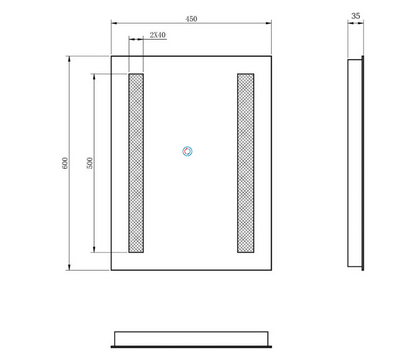 SONNI Badezimmer LED Spiegel Badspiegel mit Beleuchtung Wandschalter 45x60cm GTBM003B