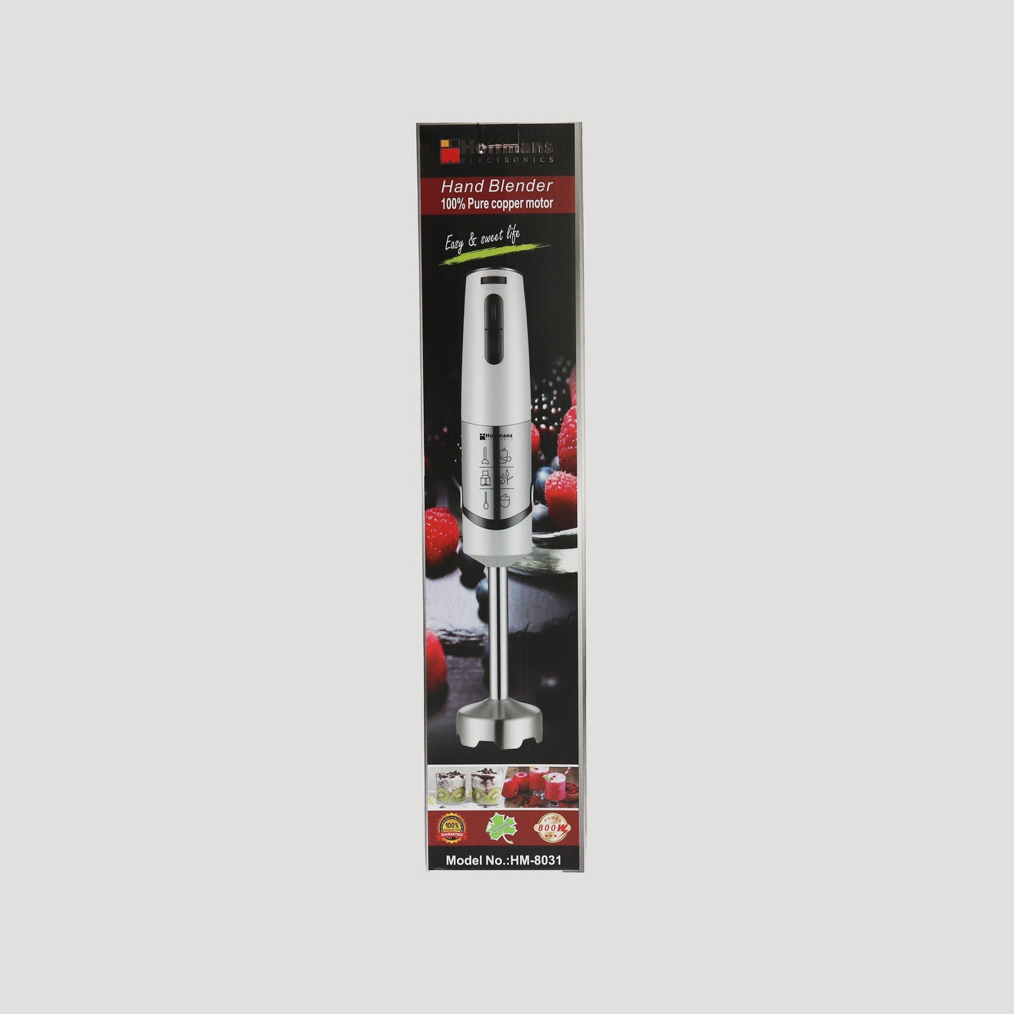 HOFFMANS HM-8031 Stab Mixer 800W Moteur de mixeur à main avec Reinem Kupfer