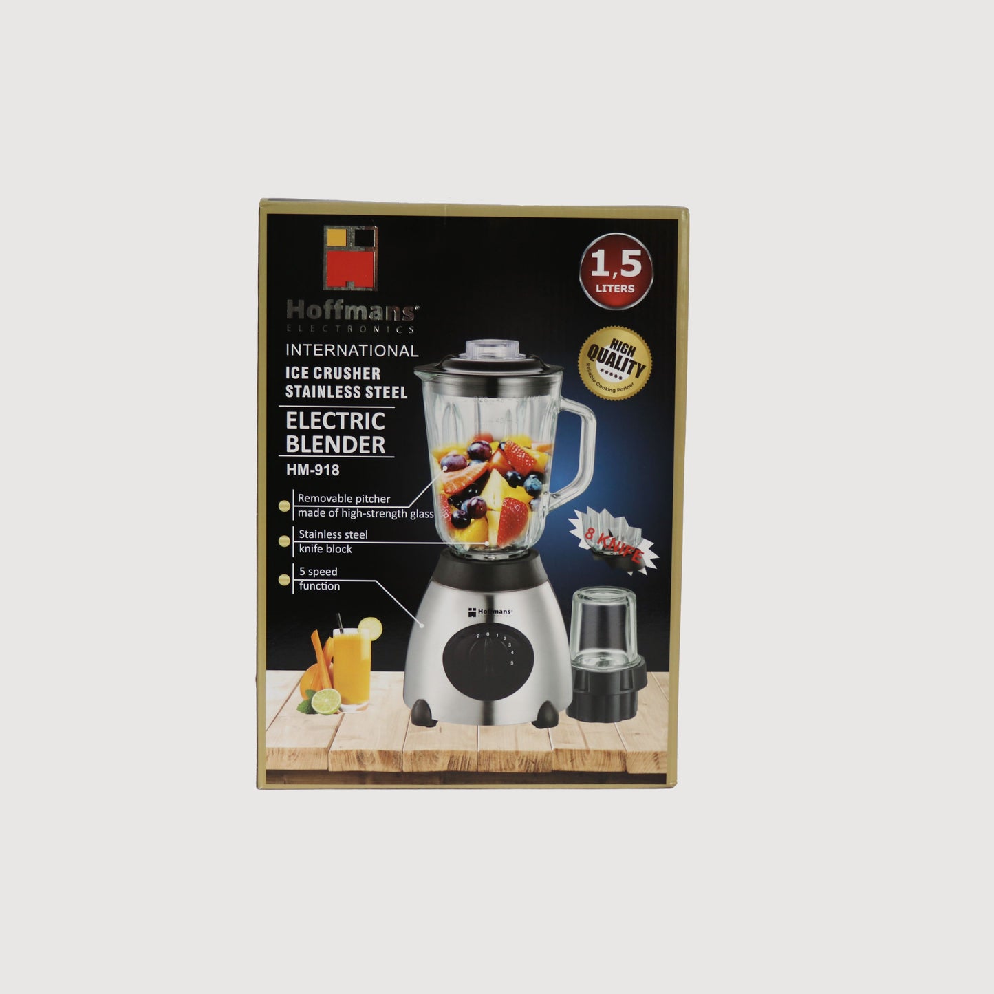 Batteur sur socle électrique HOFFMANS HM-918 Eiscrusher 1,5 L 600 W
