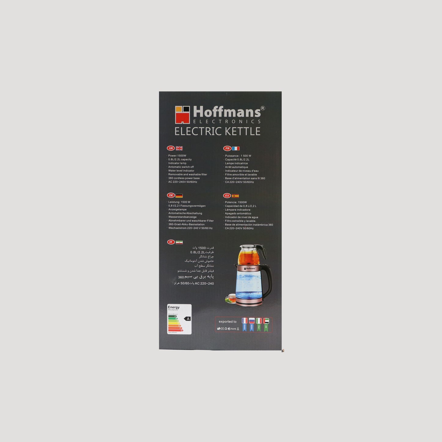 HOFFMANS HM-7827 Teekocher Machine à thé à eau 1500 watts