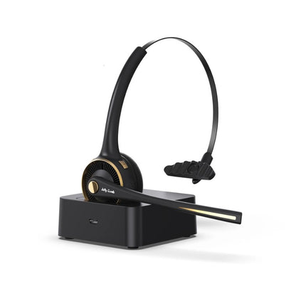Jelly Comb BH-M9 Bluetooth-Headset, Headset mit Mikrofon, Bluetooth – geräuschunterdrückende kabellose Kopfhörer mit Ladestation, transparente Freisprecheinrichtung für Mobiltelefone/Skype/Callcenter/Büro