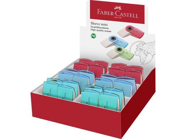 Radiergummi Faber-Castell Sleeve Mini Hülle Bunt 24 pièces