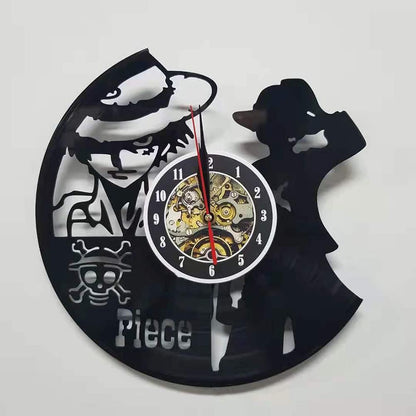 QianZhou-Uk Vinyl Wanduhr Kreative Wanduhr Mute Wanduhr Piece Serie Geschenk 7-Farben Nachtlicht Uhr, Schwarz