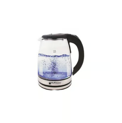 Hoffmans 2 Liter Glas Wasserkocher Teekocher 2000 Watt mit LED Beleuchtung HM-2513 Schwarz