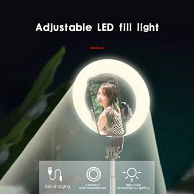 L07 Ringlicht faltbares kabelloses Selfie-Stick-Stativ