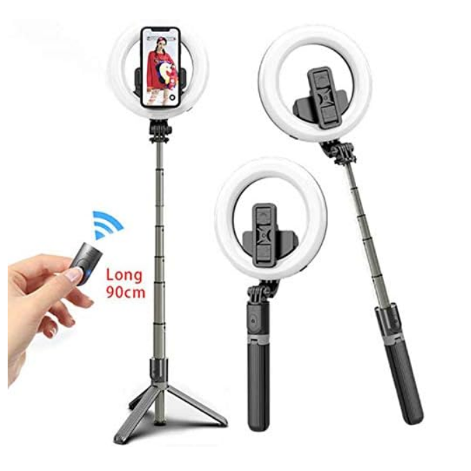 L07 Ringlicht faltbares kabelloses Selfie-Stick-Stativ