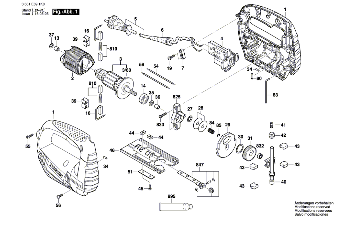 Chaussure de poignet BOSCH | Pièces de rechange pour GST 65 E - 3601E092L0 | 1619P01961