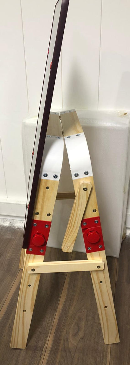 Arkmiido 2-in-1 Kindertafel aus Holz verstellbare Spiel-Tafel  zum Stehen, Malen und Zeichnen, mit magnetischem, doppelseitigem Whiteboard und Tafel für Kleinkinder, Jungen und Mädchen