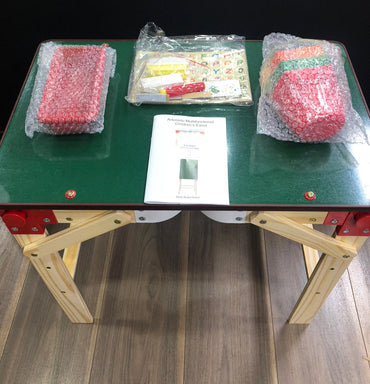 Arkmiido 2-in-1 Kindertafel aus Holz verstellbare Spiel-Tafel  zum Stehen, Malen und Zeichnen, mit magnetischem, doppelseitigem Whiteboard und Tafel für Kleinkinder, Jungen und Mädchen