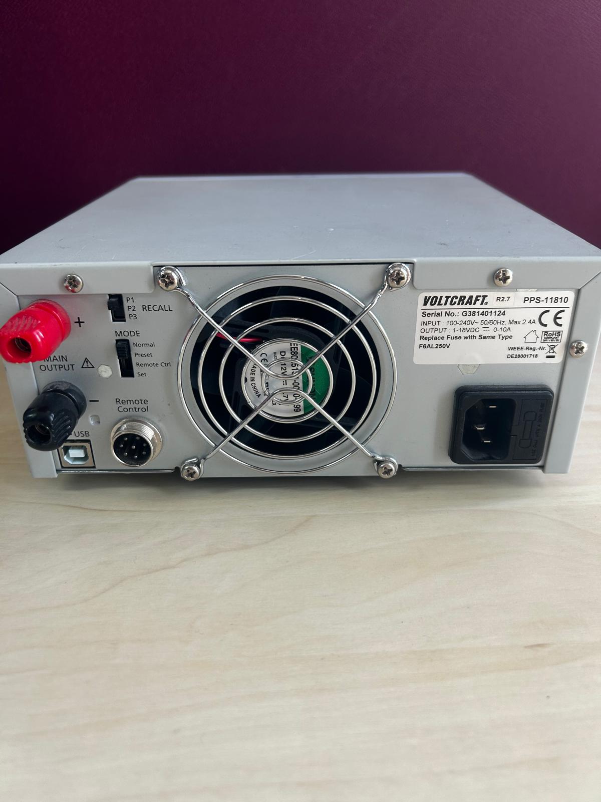 VOLTCRAFT PPS-11810 Labornetzgerät, einstellbar 1 - 18 V/DC 0 - 10 A 180 W