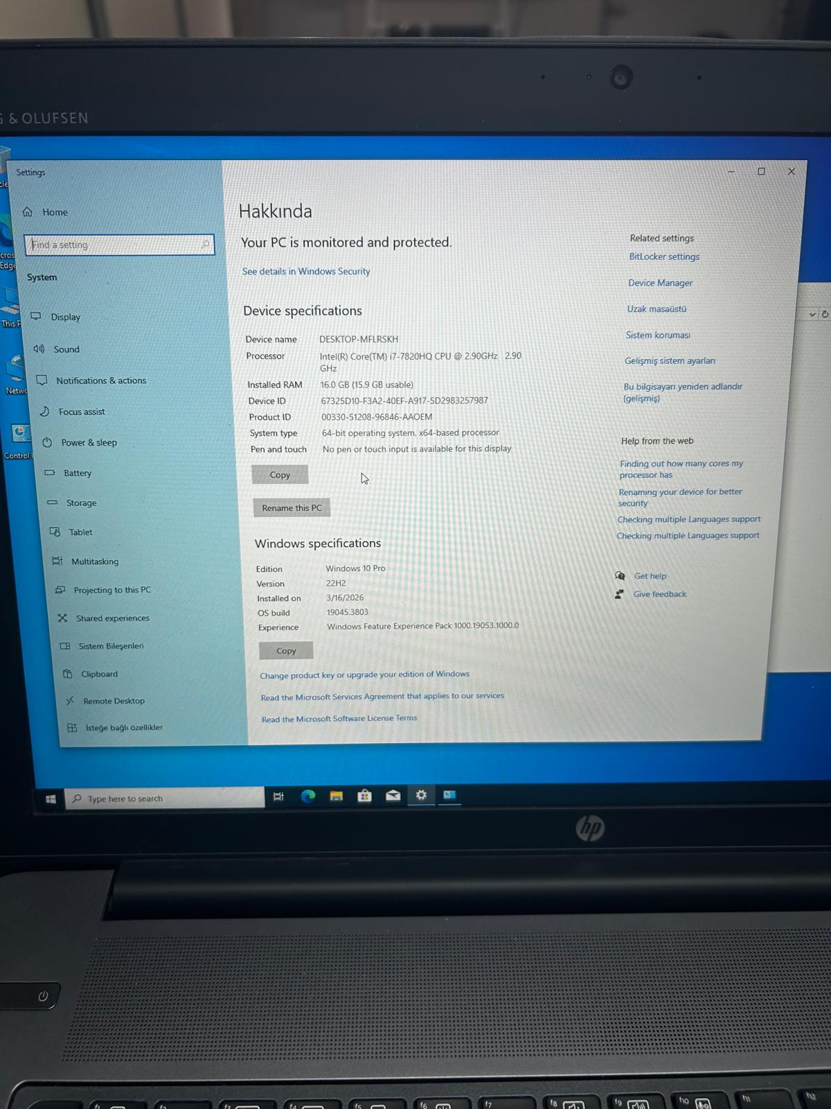 HP ZBook i7 7th gen 17.3'' 256 GB 16 GB RAM Windows 10 Pro