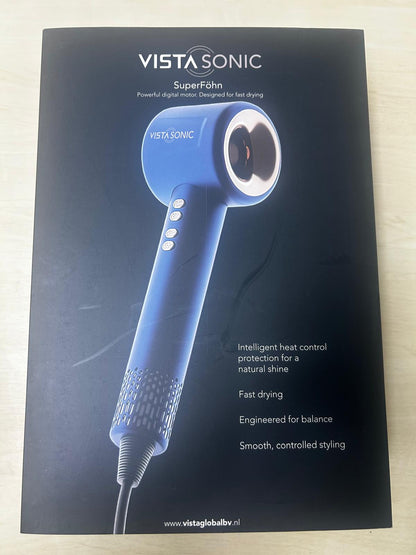 VistaSonic Super-Haartrockner mit Diffusor, 2200 W, Haartrockner für Locken, Ionen-Haartrockner, Tiefblau