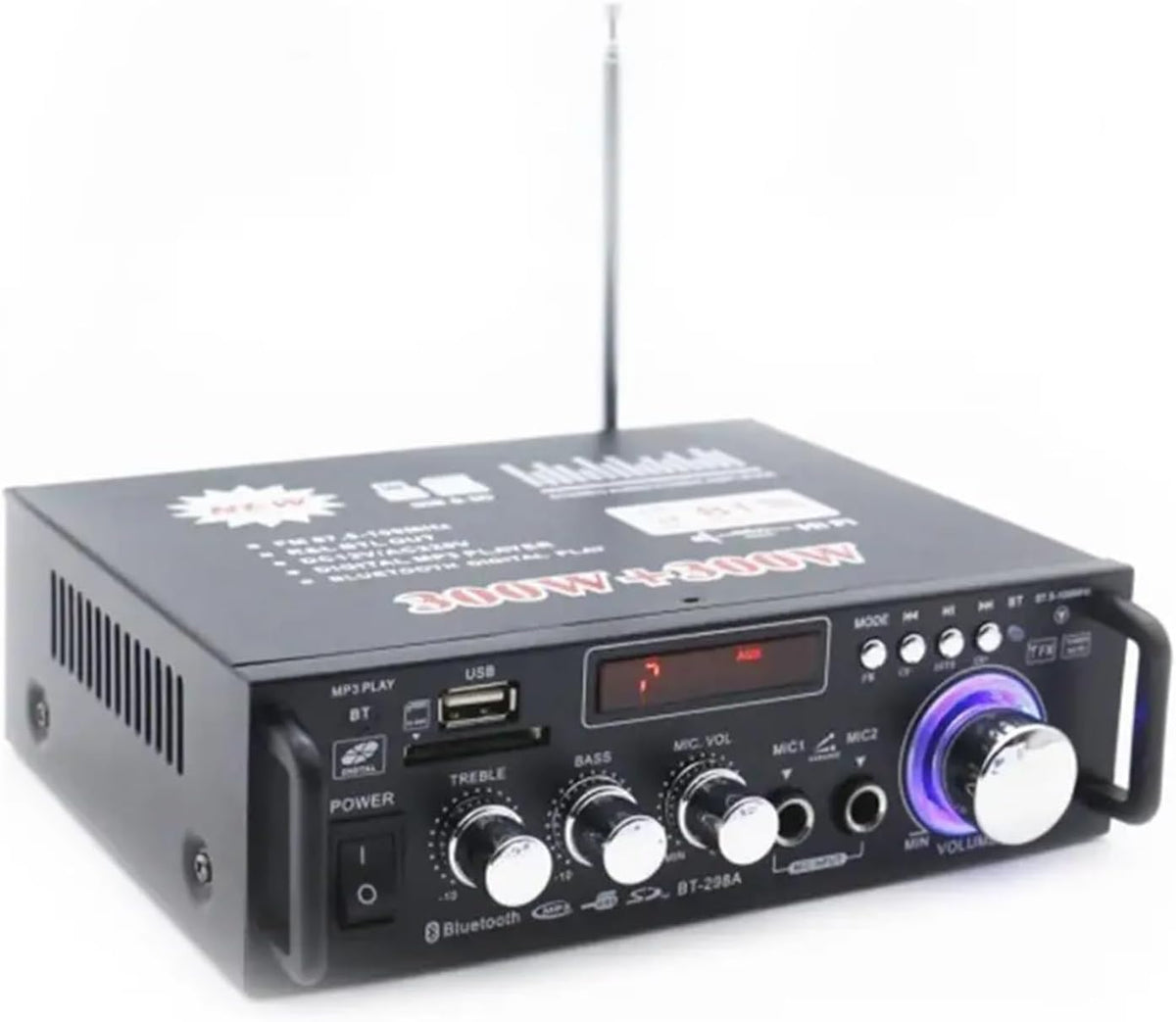 Stereo Audio Amplifier BT-298A Home Amplifier Practical LCD Display 600W