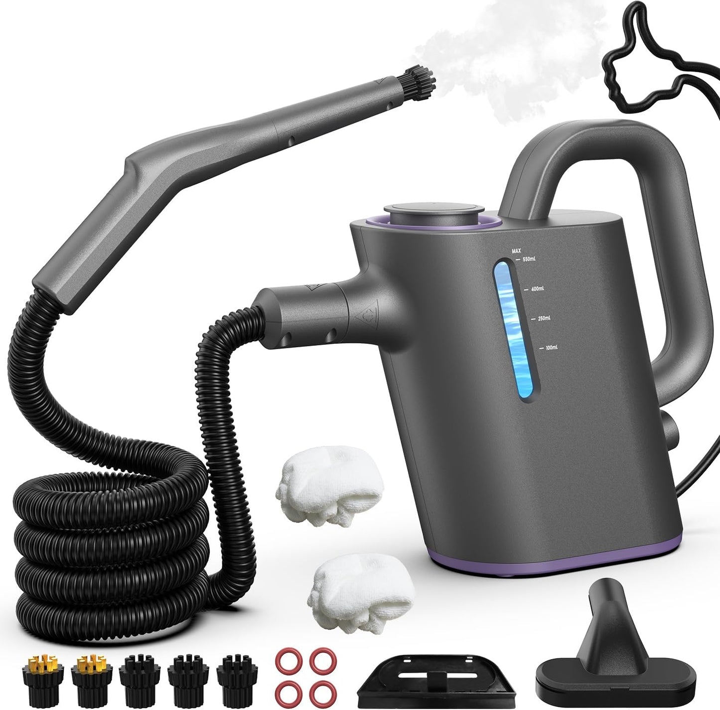 Ablemark Dampfreiniger Handgerät 550ML Tank,15s Schnellaufheizung 1500W