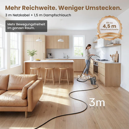 Ablemark Dampfreiniger Handgerät 550ML Tank,15s Schnellaufheizung 1500W