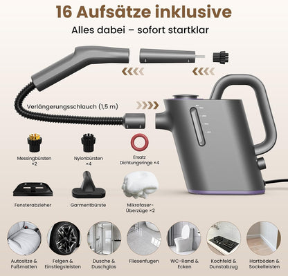 Ablemark Dampfreiniger Handgerät 550ML Tank,15s Schnellaufheizung 1500W