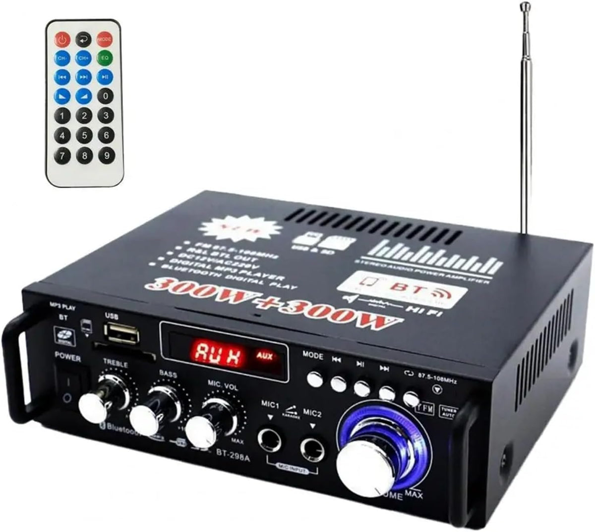 Stereo Audio Amplifier BT-298A Home Amplifier Practical LCD Display 600W