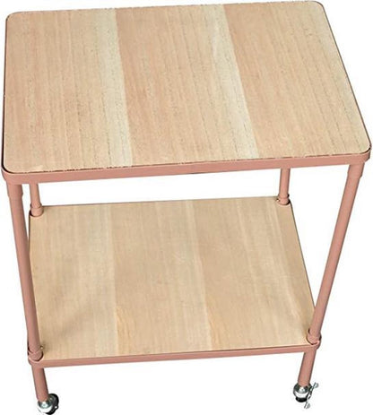 Anna Claras Küchentrolley - Servierwagen, Rollwagen mit 2 Einlegeböden, rosa - 65 x 50 x 35 cm