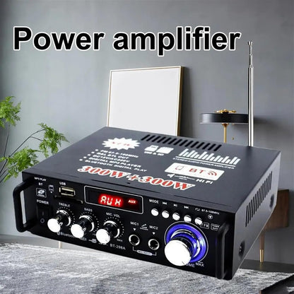 Stereo Audio Amplifier BT-298A Home Amplifier Practical LCD Display 600W